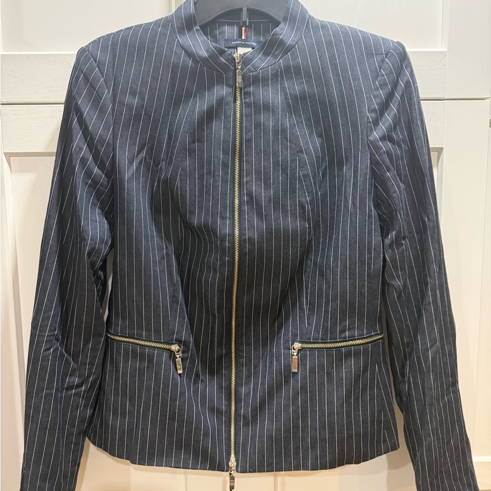 Tommy Hilfiger Navy Pinstripe Blazer
